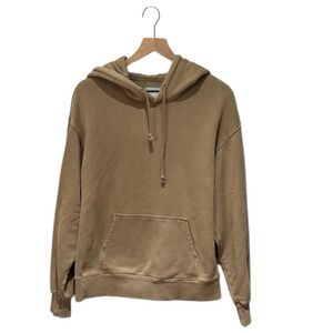 TNA Aritzia Women Hoodie Oversized Sweatshirt Small Taupe Brown Fleece Pullover